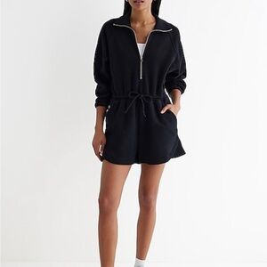 Zip up fleece romper